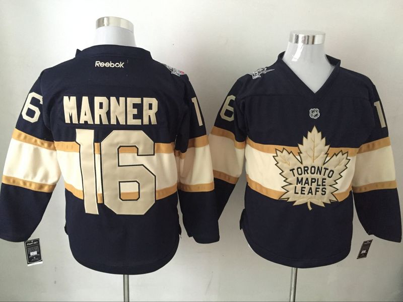 Toronto Maple Leafs 16 Mitch Marner black beige NHL Centennial jerseys