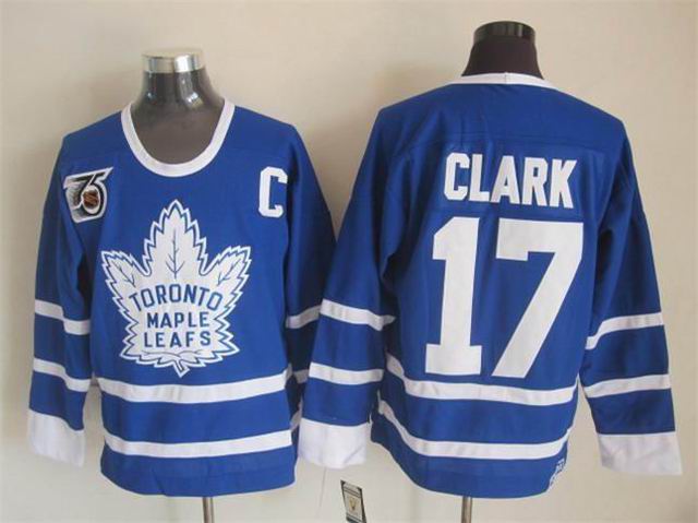 Toronto Maple Leafs 17 Wendel Clark CCM throwback Black NHL Jersey 75th Patch