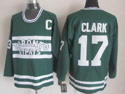 Toronto Maple Leafs 17 Wendel Clark CCM throwback green NHL Jersey 75th Patch