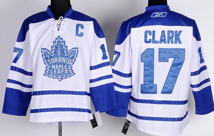 Toronto Maple Leafs 17 Wendel Clark CCM white Ice hockey Jersey C patch