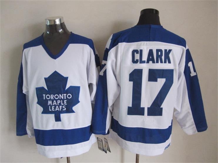 Toronto Maple Leafs 17 Wendel Clark CCM white nhl hockey Jersey