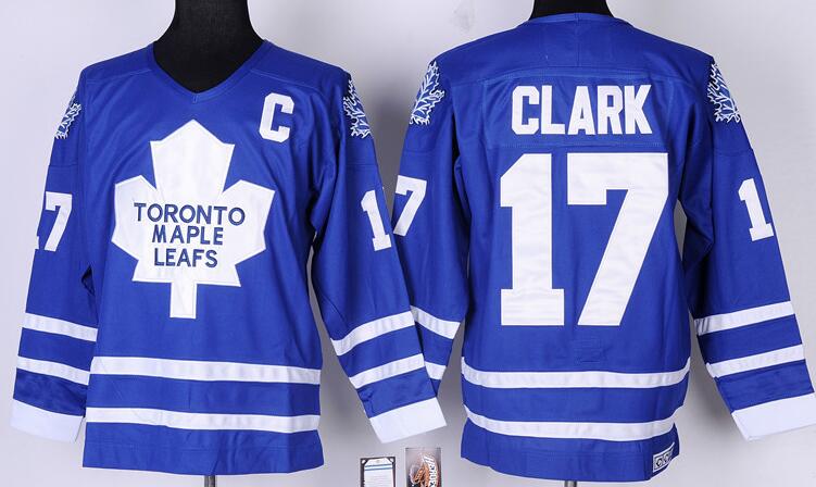 Toronto Maple Leafs 17 Wendel Clark blue men nhl ice hockey  jerseys