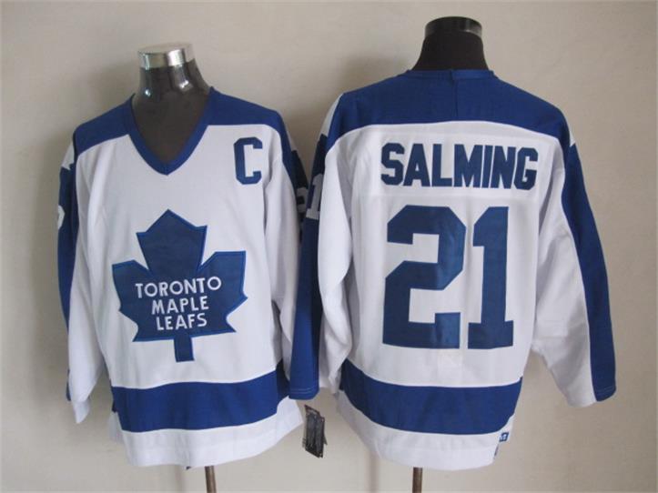 Toronto Maple Leafs 21 Borje Salming white White CCM Throwback nhl jersey