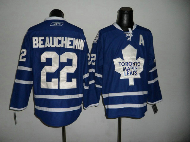 Toronto Maple Leafs 22 Francois Beauchemin Blue NHL Jerseys A Patch