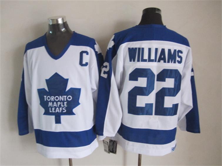 Toronto Maple Leafs 22 Tiger Williams white CCM NHL hockey Jersey C patch