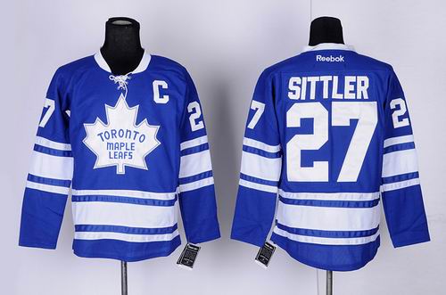 Toronto Maple Leafs 27 Darryl Sittler Blue Third men nhl ice hockey  jerseys