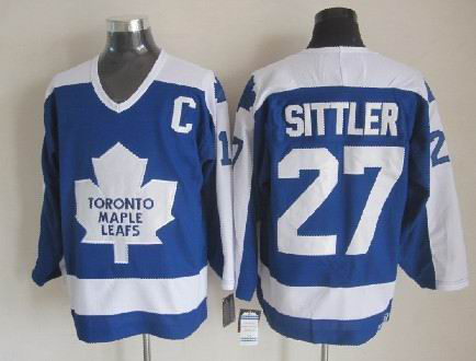 Toronto Maple Leafs 27 Sittler CCM Vintage Throwback men nhl ice hockey  jerseys CCM