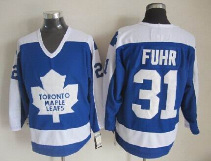 Toronto Maple Leafs 31 Grant Fuhr white blue CCM Throwback nhl jersey