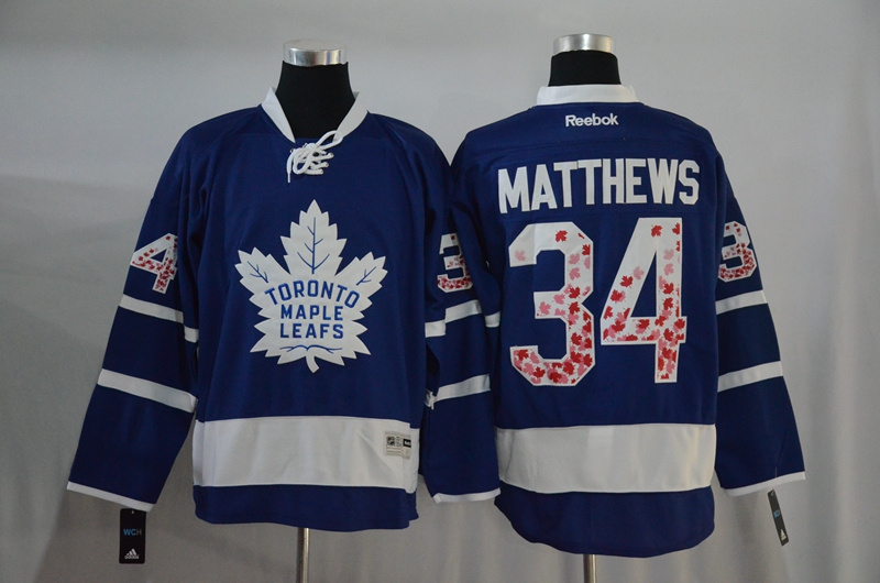 Toronto Maple Leafs 34 Auston Matthews Fashion blue men nhl ice hockey jerseys