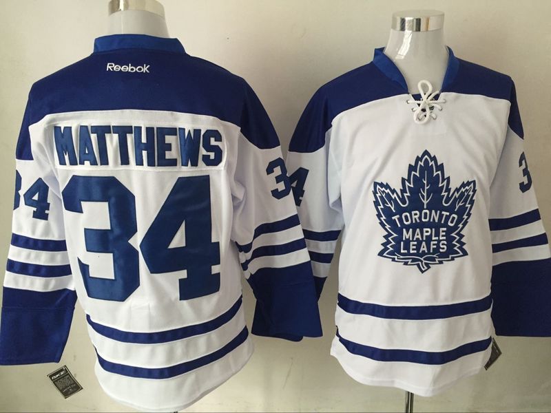 Toronto Maple Leafs 34 Auston Matthews white blue men nhl ice hockey  jerseys