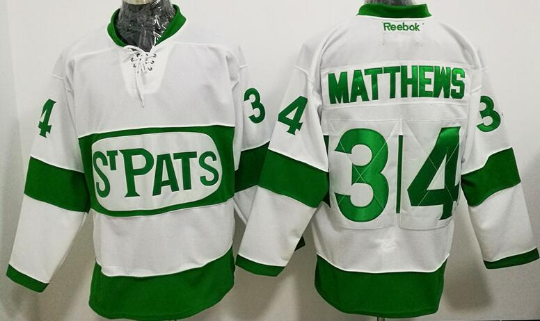 Toronto Maple Leafs 34 Auston Matthews white greem men nhl Hockey jerseys