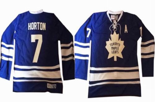 Toronto Maple Leafs 7 Tim Horton Blue men nhl ice hockey  jerseys