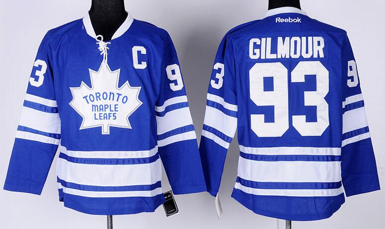 Toronto Maple Leafs 93# Doug Gilmour CCM throwback blue hockey jerseys C patch