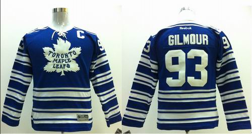 Toronto Maple Leafs 93 Doug Gilmour Blue NHL Kid Jerseys C Patch