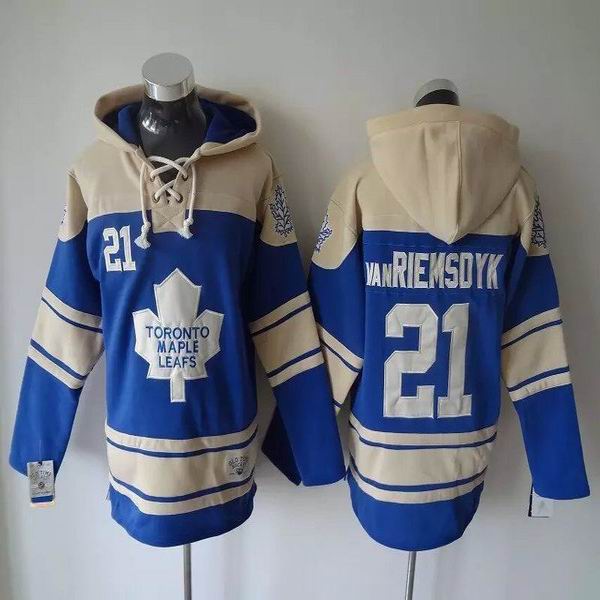 Toronto Maple Leafs vanRiemsdyk #21 blue beige ice hockey Hooded Sweatshirt