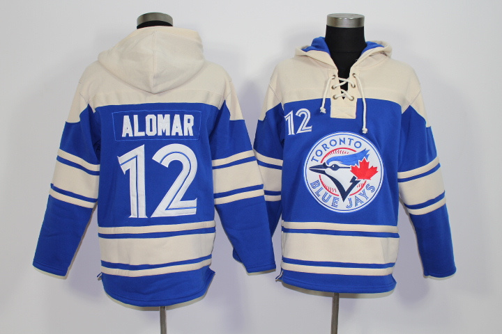 Toronto Toronto Blue Jays #12 Roberto Alomar Blue beige baseball Hooded Sweatshirt