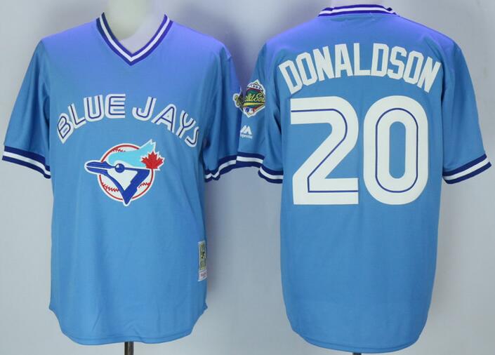 Toronto blue jays 20 Josh Donaldson blue Throwback 1992 Majestic men mlb baseball jerseys