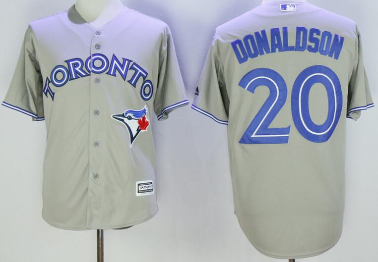 Toronto blue jays 20 Josh Donaldson gray Majestic men mlb baseball  jerseys