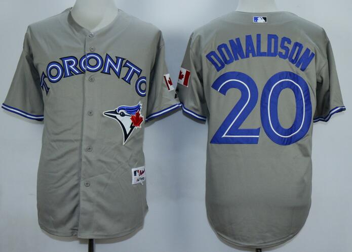 Toronto blue jays 20 Josh Donaldson gray men mlb baseball  jerseys