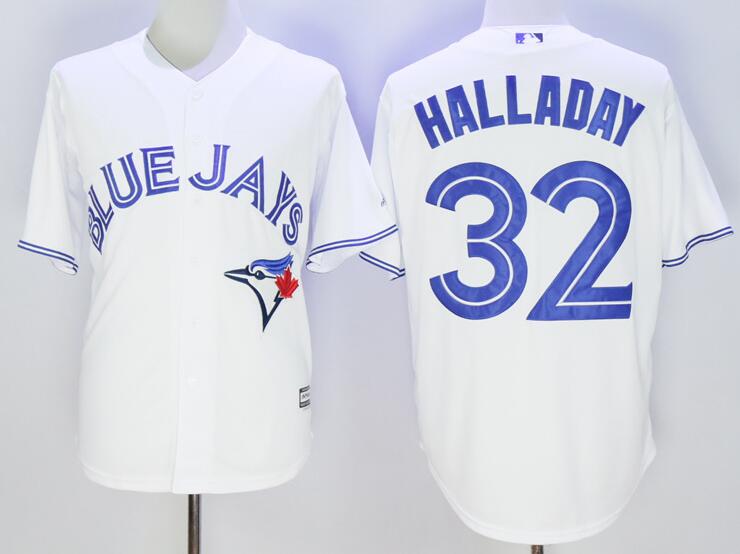 Toronto blue jays 32 Roy Halladay white Majestic men mlb baseball  jerseys