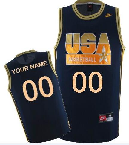 USA World Championship blue NBA Jersey custom any name number