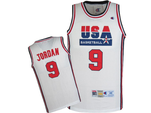 USA World Championship jordan 9 white  Adidas men NBA basketball jerseys