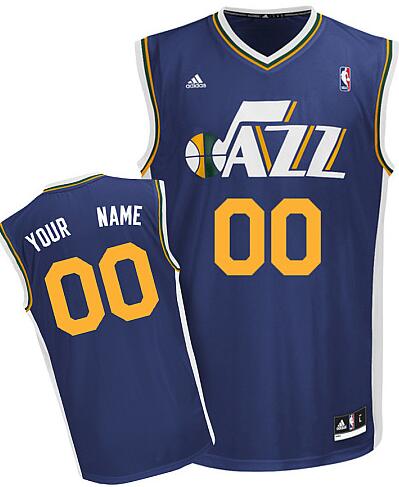 Utah Jazz  dk blue adidas Road Jersey custom any name number