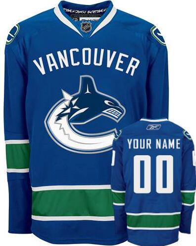 Vancouver Canucks  Authentic Blue Home NHL Jersey Custom any name number