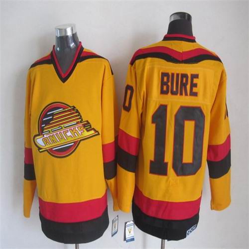 Vancouver Canucks 10 Pavel Bure yellow CCM men nhl ice hockey  jerseys