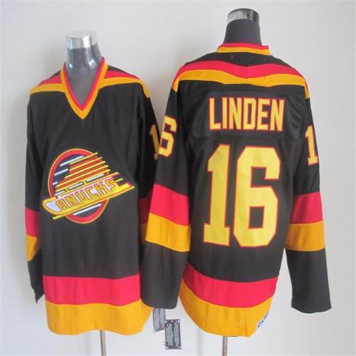 Vancouver Canucks 16 Trevor  Linden black  CCM  men nhl  ice  hockey  jersey