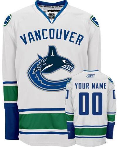 Vancouver Canucks Authentic White Road NHL Jersey Custom any name number