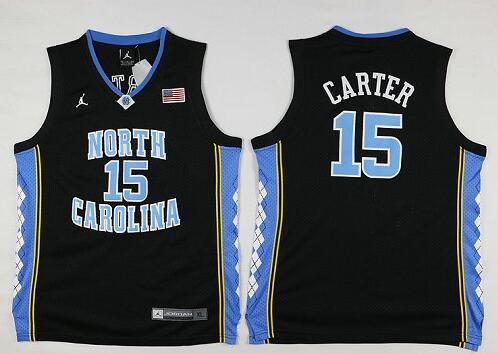 Vince Carter North Carolina #15 Black Basketball Jersey
