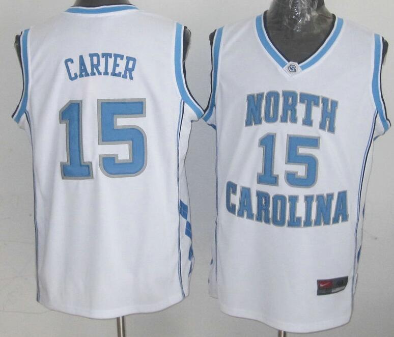 Vince Carter North Carolina Tar Heels #15 White Basketball NBA Jersey