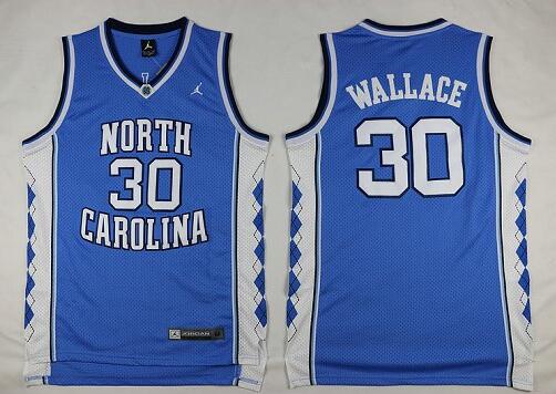 Wallace North Carolina #30 Blue College Basketball Jersey