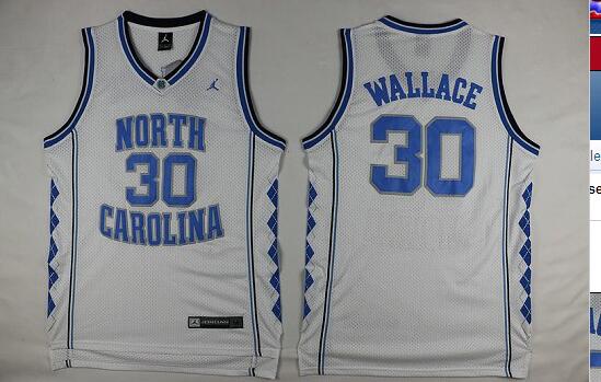 Wallace North Carolina #30 White College Basketball Jersey
