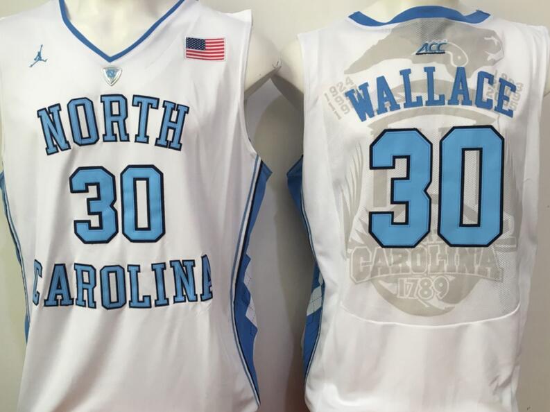 Wallace North Carolina 30 white College Basketball Jerseys