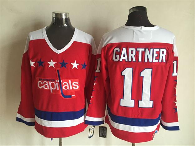 Washington Capitals 11 Mike Gartner Red CCM hockey Jersey