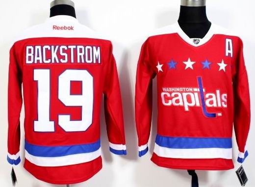 Washington Capitals 19 Nicklas Backstrom Red men ice hockey Jersey