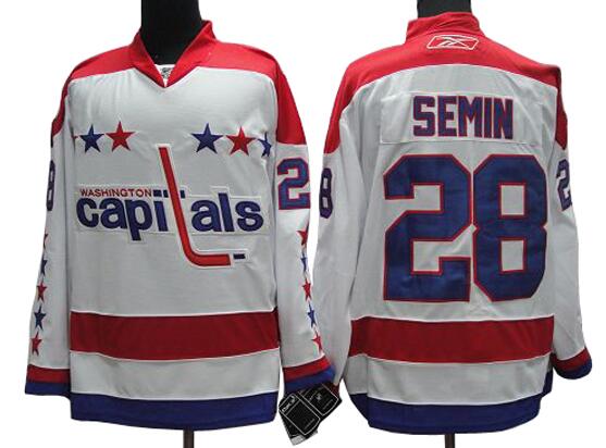 Washington Capitals 28 Semin White men NHL Jerseys