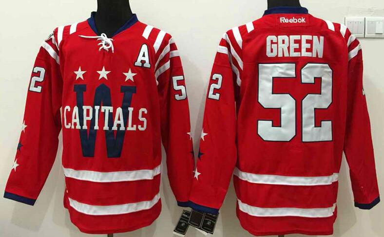 Washington Capitals 52 Mike Green Red men hockey Jersey winter classic patch