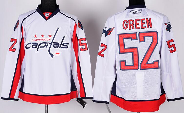 Washington Capitals 52 Mike Green White men nhl Jersey