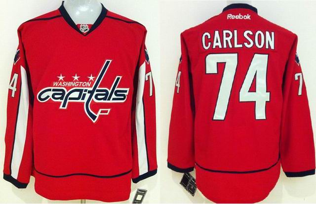 Washington Capitals 74 John Carlson Red ice hockey Jersey