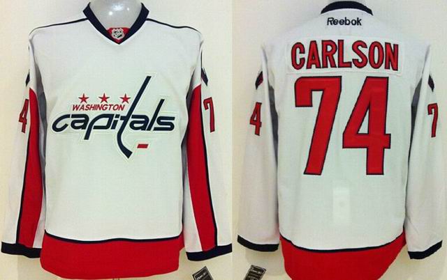 Washington Capitals 74 John Carlson white ice men hockey Jersey