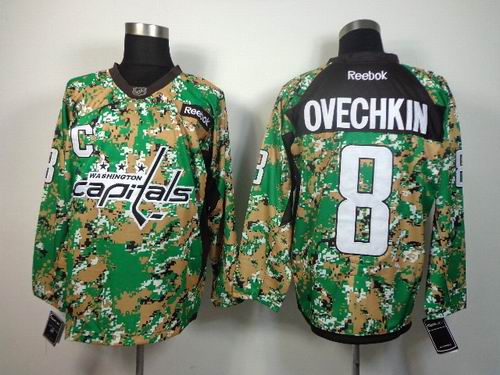 Washington Capitals 8 Alex Ovechkin Green camo nhl Jersey