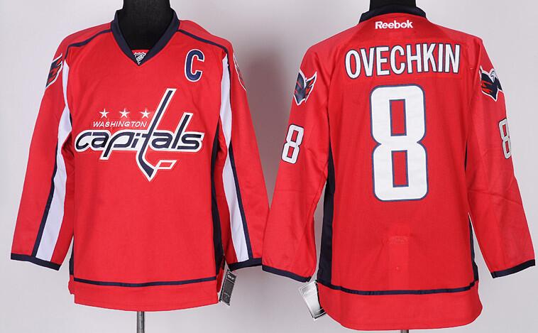 Washington Capitals 8 Alex Ovechkin Red NHL Jerseys