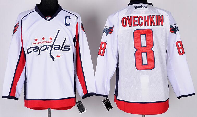 Washington Capitals 8 Alex Ovechkin White men NHL Jersey