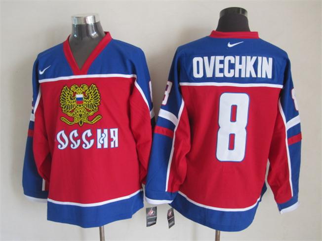 Washington Capitals 8 Alex Ovechkin red Blue men ice hockey jersey