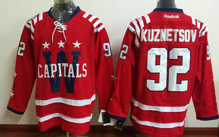 Washington Capitals 92 Evgeny Kuznetsov red men ice hockey Jersey