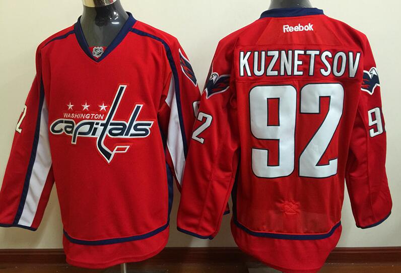 Washington Capitals 92 Evgeny Kuznetsov red men ice hockey Jerseys