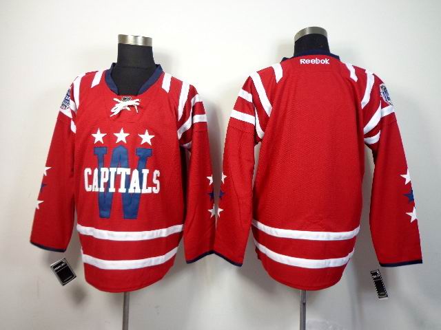 Washington Capitals blank Red men hockey Jersey winter classic patch